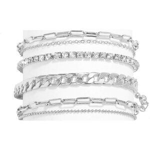 Versatile Gold Ankle Bracelets Set - 4-6PCS Adjustable Foot Chains for Women